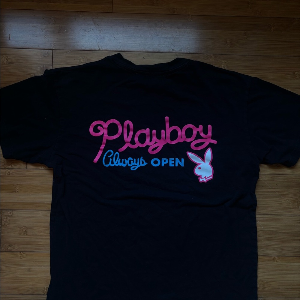 PLAYBOY Black and Pink Short Sleeve Tees